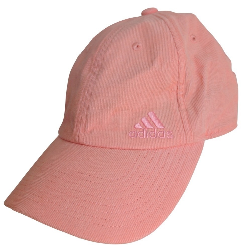 Adidas Pink Corduroy Baseball Hat Pastel Neutral Monotone